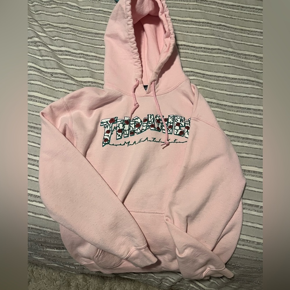 Pink Roses Thrasher Hoodie